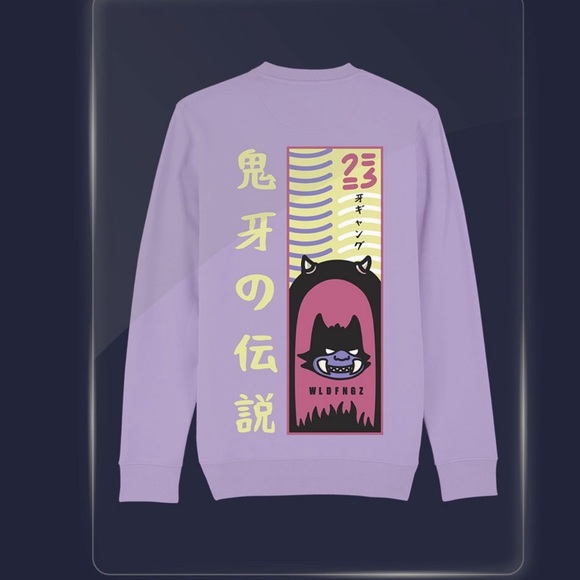 Wild Fang Hoodie Legend of Demon Fang Lavender Cat Monster Unisex Size Medium - Picture 7 of 7